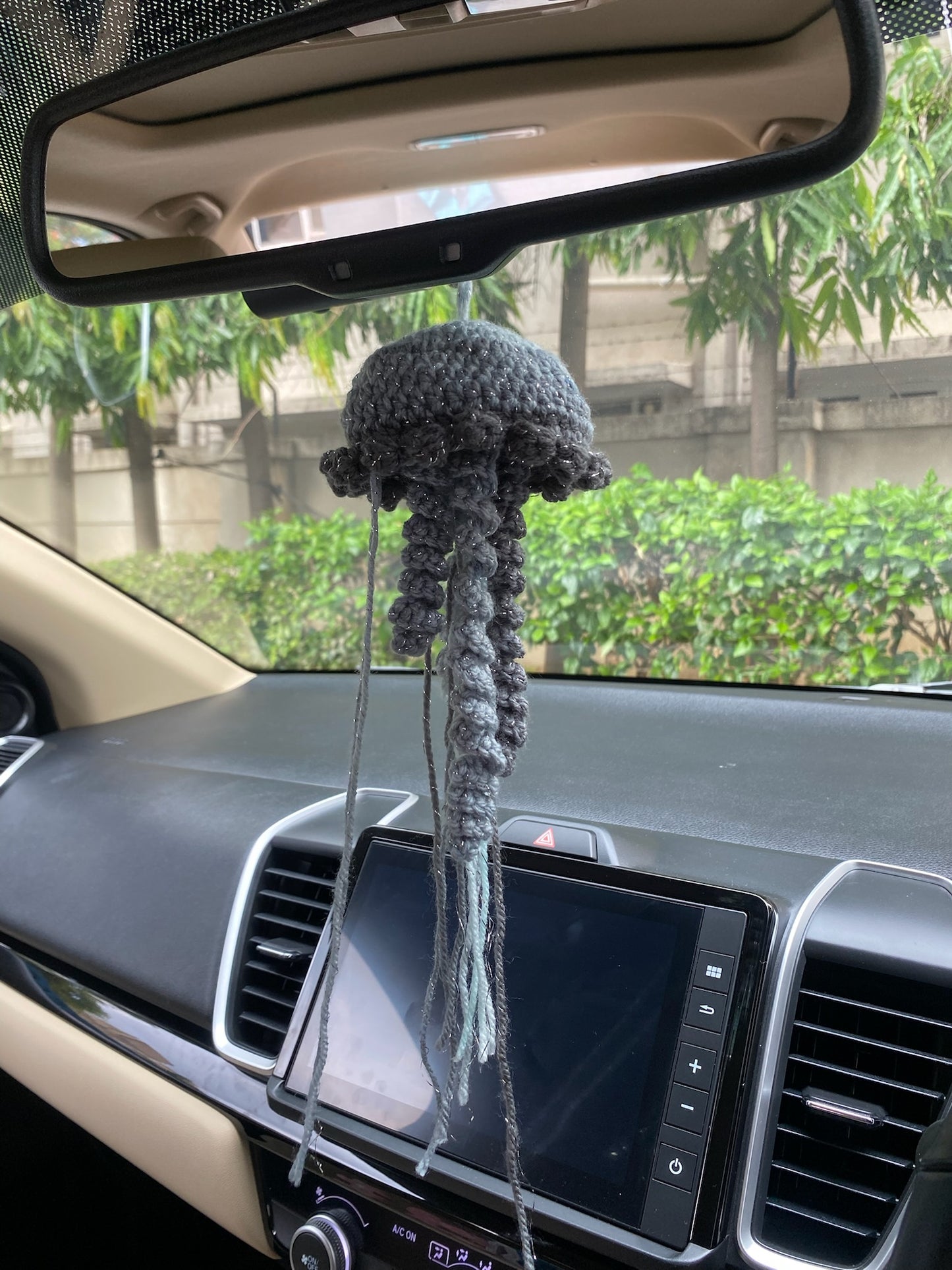 Grey Jellyfish Car Decor