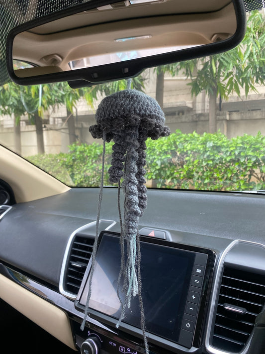 Grey Jellyfish Car Decor