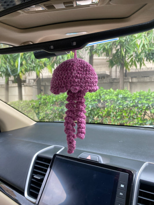 Pink Jellyfish Car Decor