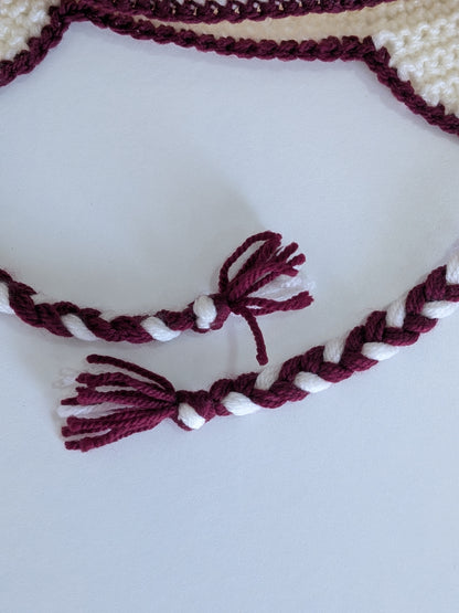 Maroon Tie Head Scarf - KIds